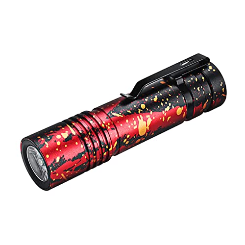 UltraFire Wiederaufladbare USB Mini LED Taschenlampe 800 Lumen 5 Modi Klein Taktische Taschenlampe, Eingebautem 3,7V 1200mAh Wiederaufladbaren Batterie, für Kinder Camping Outdoor (Rot) von UltraFire