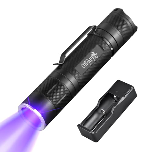 UltraFire UV Taschenlampe 365nm LED Schwarzlicht, 10W Ultraviolette Taschenlampe, 2 Modi UV Licht für Aushärtungsharze, Urinflecken von Haustieren, Fluorescent Agent, Leckdetektor von UltraFire