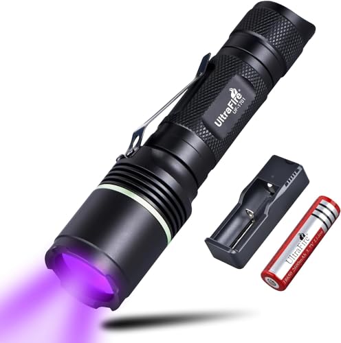 UltraFire UV Taschenlampe 395nm LED Schwarzlicht, Single Mode Ultraviolett Lampe UV Licht, für Aushärtendes Harz, UV Kleber, Haustier Urinflecken, Skorpion Detektion von UltraFire