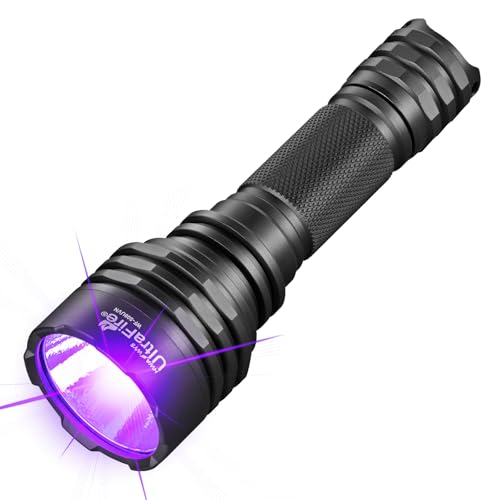 UltraFire UV Taschenlampe 395nm Schwarzlicht LED Taschenlampe, Single Mode UV Lampe, 10W Ultraviolettes Licht für Cure Resin, Skorpionjagd, Tierurin-Detektion, Steinjagd von UltraFire
