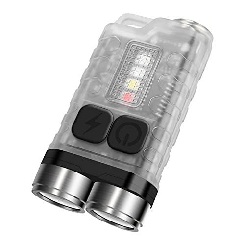 UltraFire Wiederaufladbare Mini LED Taschenlampe 900 Lumen mit UV Rot Blau Licht, Kleine Schlüsselbund Taschenlampe, 10 Modi, USB-C, IP65 Wasserdicht, Magnet von UltraFire