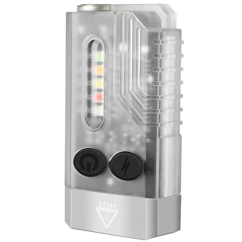 UltraFire Wiederaufladbare USB Mini Schlüsselbund LED Taschenlampe 1000 Lumen mit 365nm UV Licht, Grünes/Rotes/Blaues Licht, 12 Modi, Buzzer, Magnet von UltraFire