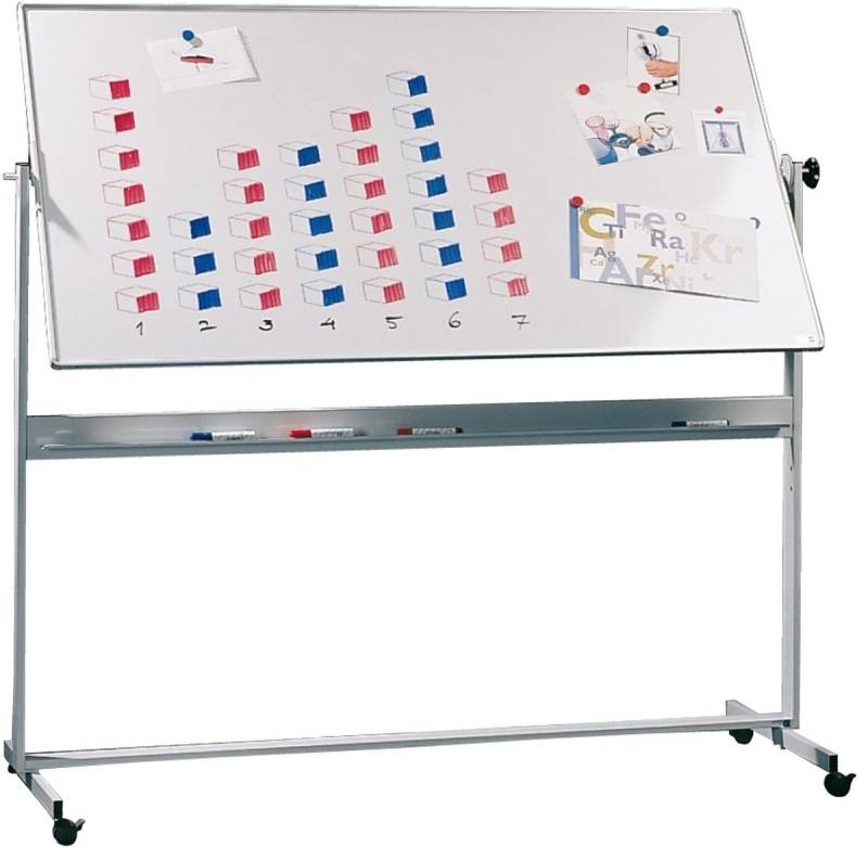 Ultradex Magnettafel Drehtafel mit fahrbarem Ständer 1200x900mm weiß Email von Ultradex