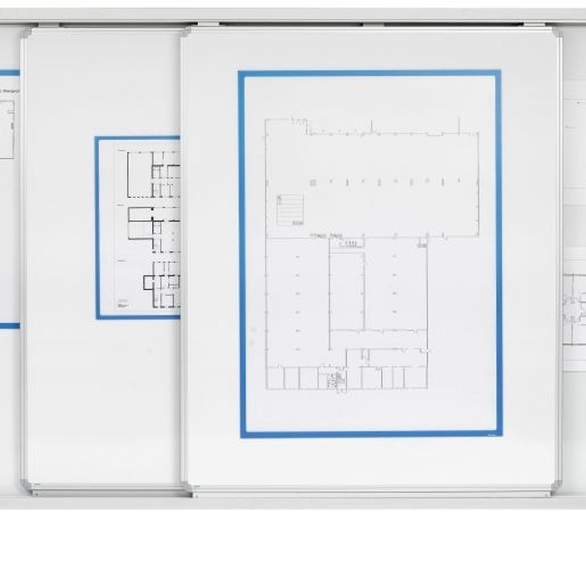 Ultradex Wandtafel Schiebetafel mit Whiteboard BxHxT 1200x1500mm weiß incl. Rollen von Ultradex