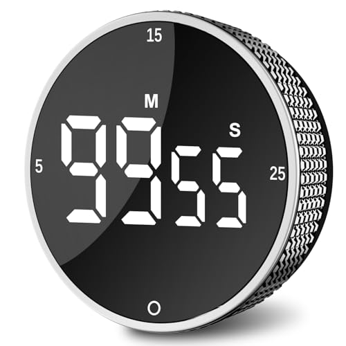 Digitaler Küchentimer Magnetischer,Eieruhr Timer,Küchenuhr Stoppuhr Countdown Count up,Laut Ton Küchenwecker Zeitmesser mit LED-Anzeige,Kurzzeitmesser zum Kochen Backen Fitness Lernen mit Batterie von Ultralent