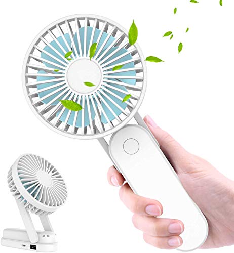 Ultralent Handventilator, Tragbarer Mini Ventilator, USB Handventilator Akku Aufladbar,3 Geschwindigkeitsstufen,Leiser, Kleiner Ventilator-Weiß von Ultralent