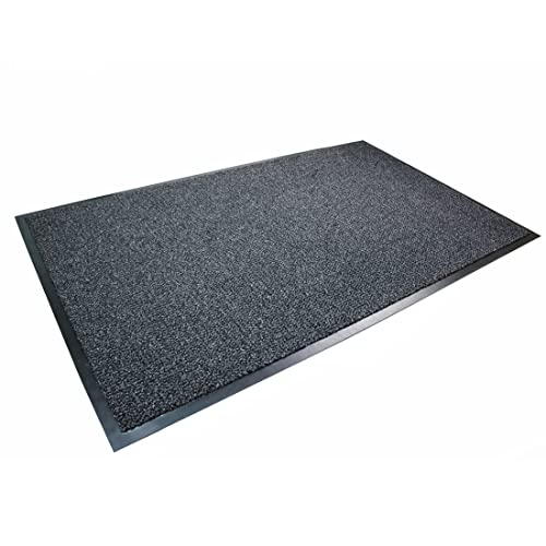 Ultralux Fußmatte mit Kratzfasern für Innenbereiche | 120 x 180 cm | Schmutzfangmatte mit Fasern aus Polypropylen und antirutsch Vinylrücken | grau | für drinnen | viele Größen von Ultralux