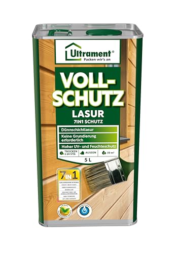 Ultrament Vollschutz-Lasur 7-in-1, palisander, Holzschutz, 5 Liter Ultrament Vollschutz-Lasur 7-in-1, palisander, Holzschutz, 5 Liter von Ultrament