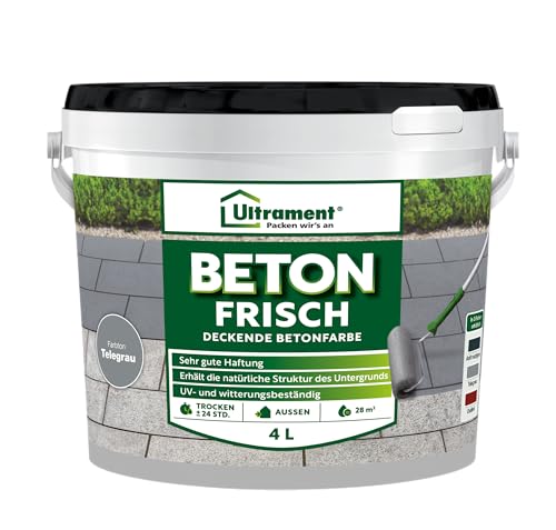 Ultrament Boden Fix Betonfarbe, Bodenfarbe, 4 Liter, Grau von Ultrament