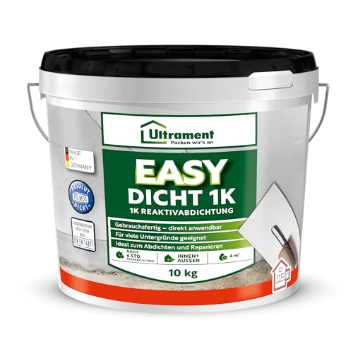 Ultrament Easy Dicht 1 K Reaktivabdichtung Abdichtung 10 kg, Außenabdichtung einkomponentig Neuheit von Ultrament