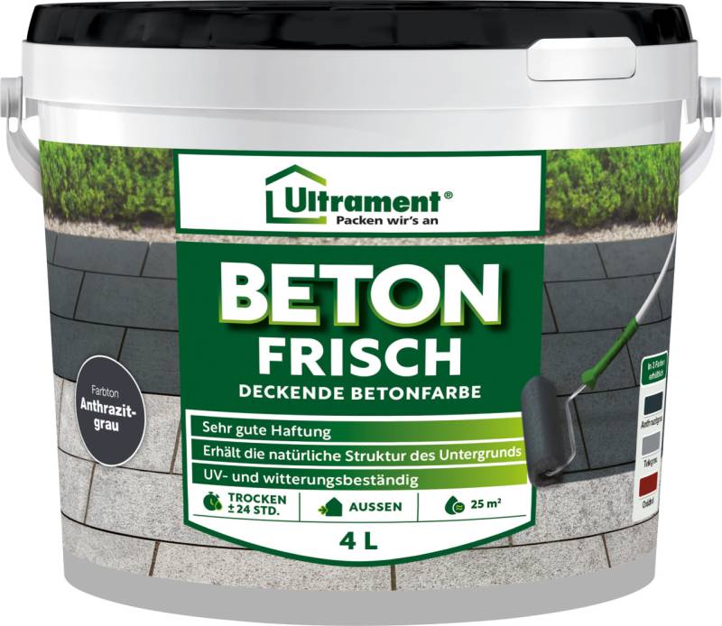 Ultrament Garagebodenbeschichtung Beton Frisch 4 L anthrazitgrau von Ultrament
