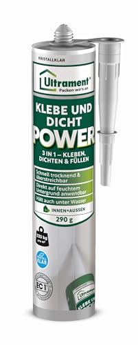 Ultrament Klebe und Dichtpower, kristallklar, 3 in 1 – Kleben, Dichten & Füllen, 290g von Ultrament