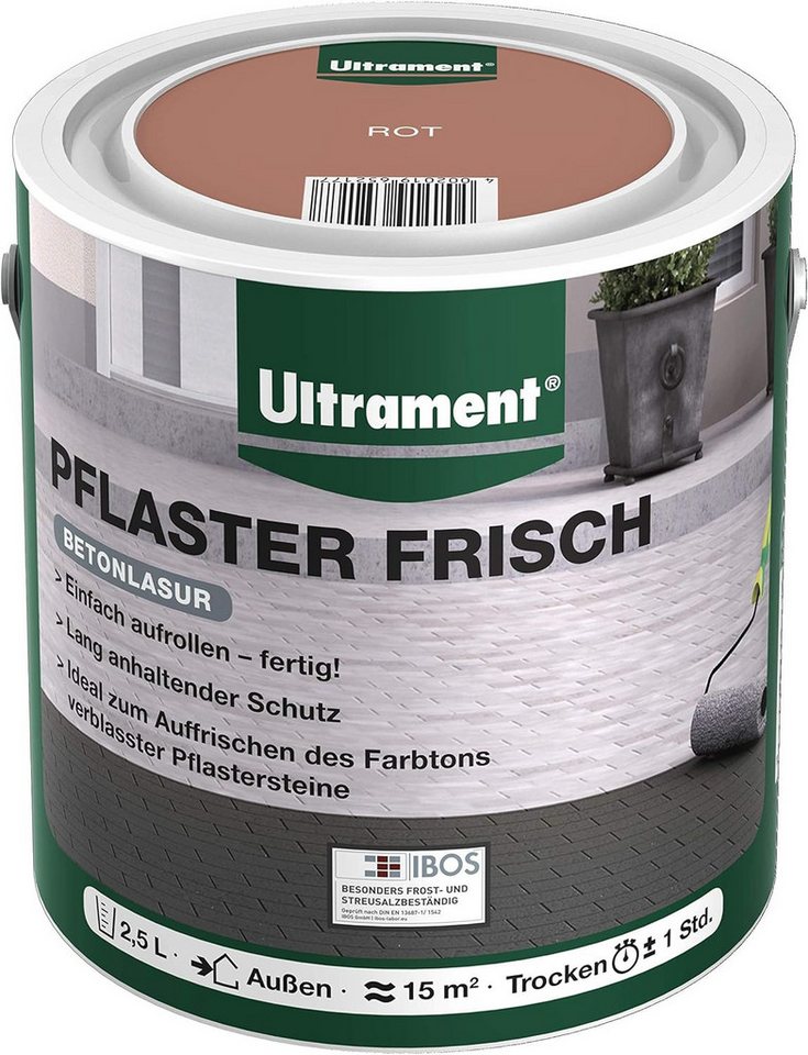 Ultrament Lasur Ultrament Putz Fresh Betonbeize - Rot, 2,5 Liter von Ultrament