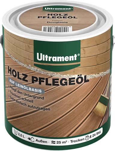 Ultrament Holz Pflegeöl, Holzöl, Pflege für Holz, 2,5 Liter, Teak von Ultrament