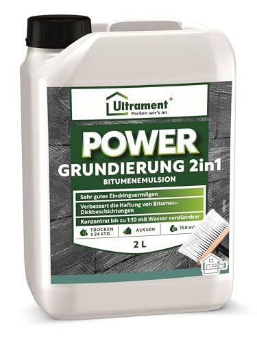 Ultrament Power Grundierung 2 in 1, Bitumenemulsion, für Außen, 2 Liter von Ultrament