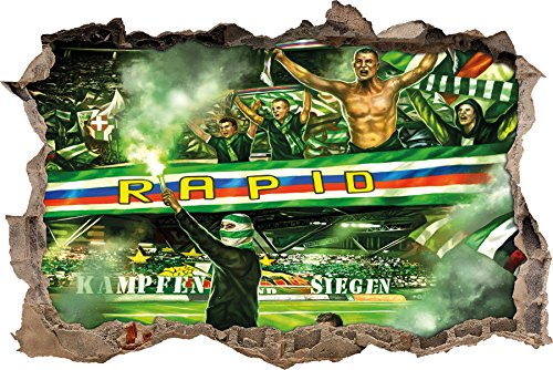 Ultras-Art Rapid kämpfen und Siegen, 3D Wandsticker Format: 92x62cm, Wanddekoration von Ultras-Art