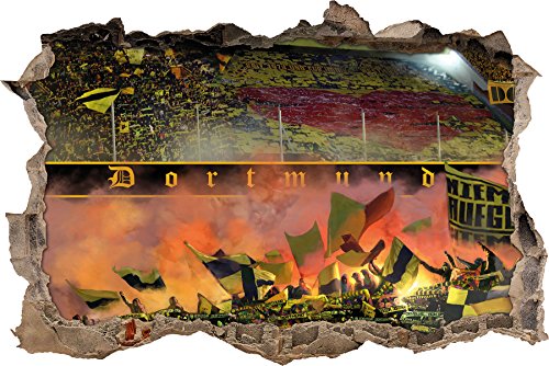 Ultras-Art Herz von Dortmund, 3D Wandsticker Format: 62x42cm, Wanddekoration von Ultras-Art