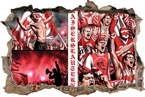 Ultras-Art Kaiserslautern Collage, 3D Wandsticker Format: 92x62cm, Wanddekoration von Ultras-Art