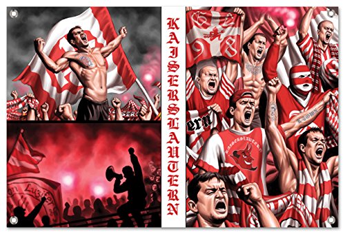 Ultras-Art Kaiserslautern Collage Bild auf PVC Plane/PVC Banner inkl Ösen, Maße: 60x40 cm von Ultras-Art