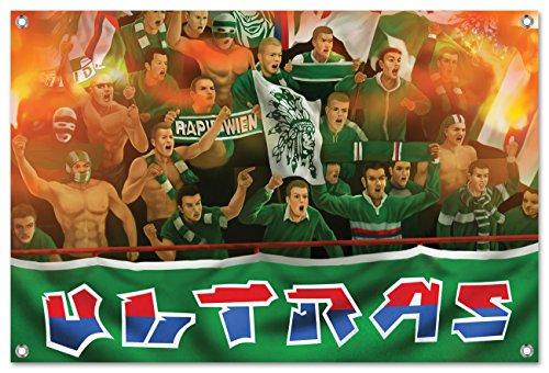 Ultras-Art Rapid Fans Bild auf PVC Plane/PVC Banner inkl Ösen, Maße: 60x40 cm von Ultras-Art