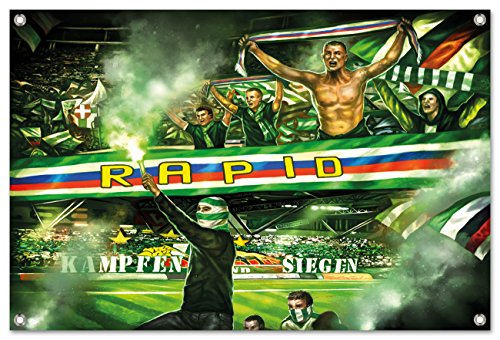 Ultras-Art Rapid kämpfen und Siegen Bild auf PVC Plane/PVC Banner inkl Ösen, Maße: 60x40 cm von Ultras-Art