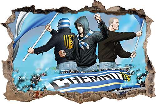 Ultras Chemnitz, 3D Wandsticker Format: 92x62cm, Wanddekoration von Ultras-Art