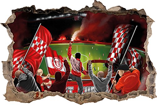 Ultras Die roten Teufel, 3D Wandsticker Format: 92x62cm, Wanddekoration von Ultras-Art