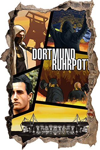 Ultras Dortmund Collage, 3D Wandsticker Format: 62x42cm, Wanddekoration von Ultras-Art