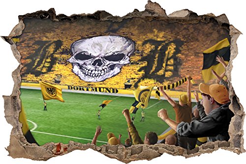 Ultras Dortmund Stadion, 3D Wandsticker Format: 62x42cm, Wanddekoration von Ultras-Art