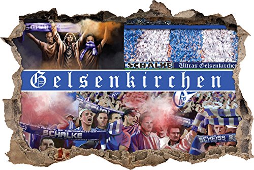 Ultras Gelsenkirchen, 3D Wandsticker Format: 92x62cm, Wanddekoration von Ultras-Art