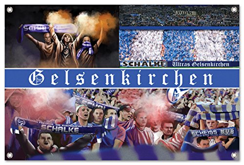 Ultras Gelsenkirchen Bild auf PVC Plane/PVC Banner inkl Ösen, Maße: 80x60 cm von Ultras-Art