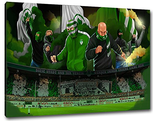 Ultras Greuther Fürth Format: 120x80, Bild auf Leinwand XL, fertig gerahmt von Ultras-Art