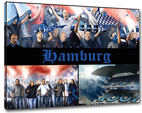 Ultras Hamburg Format: 120x80, Bild auf Leinwand XL, fertig gerahmt von Ultras-Art