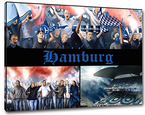 Ultras Hamburg Format: 60x40, Bild auf Leinwand XL, fertig gerahmt von Ultras-Art