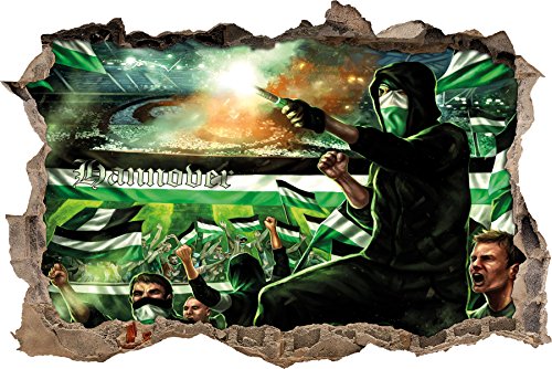 Ultras Hannover Collage 2, 3D Wandsticker Format: 62x42cm, Wanddekoration von Ultras-Art