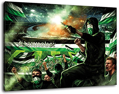 Ultras Hannover Collage 2 Format: 100x70, Bild auf Leinwand XL, fertig gerahmt von Ultras-Art