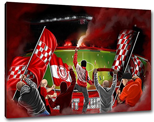 Ultras Kaiserslautern Format: 120x80, Bild auf Leinwand XL, fertig gerahmt von Ultras-Art