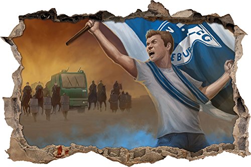 Ultras Magdeburg, 3D Wandsticker Format: 92x62cm, Wanddekoration von Ultras-Art