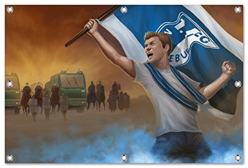 Ultras Magdeburg Bild auf PVC Plane / PVC Banner inkl Ösen, Maße: 120x80 cm von Ultras-Art