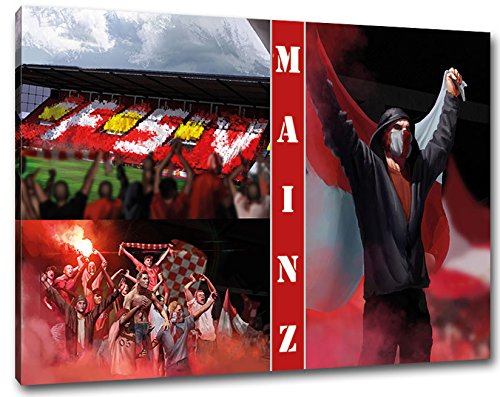 Ultras Mainz Format: 80x60, Bild auf Leinwand XL, fertig gerahmt von Ultras-Art