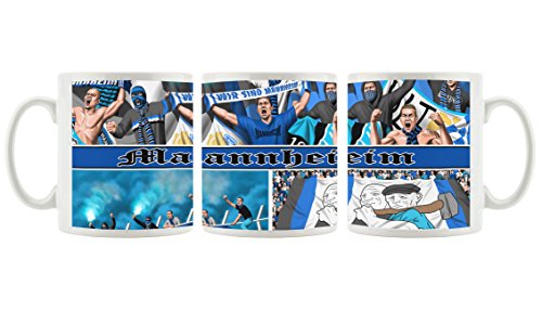 Ultras Mannheim Collage als Bedruckte Kaffeetasse/Teetasse aus Keramik, 300ml, weiß von Ultras-Art