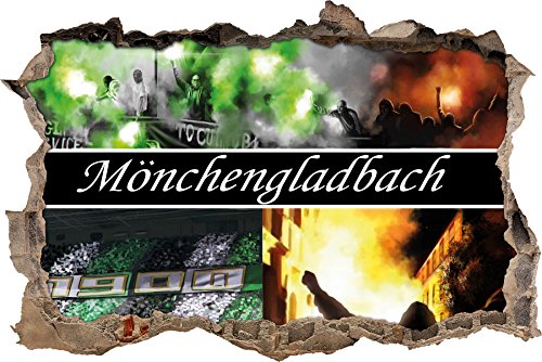 Ultras Mönchengladbach, 3D Wandsticker Format: 62x42cm, Wanddekoration von Ultras-Art