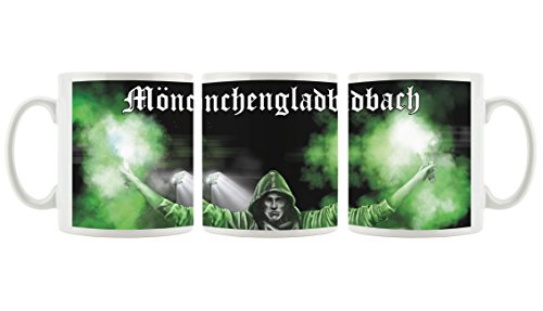 Ultras Mönchengladbach Bengalo als Bedruckte Kaffeetasse/Teetasse aus Keramik, 300ml, weiß von Ultras-Art