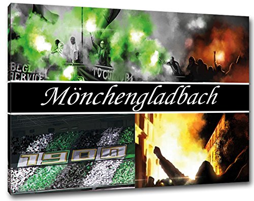 Ultras Mönchengladbach Format: 60x40, Bild auf Leinwand XL, fertig gerahmt von Ultras-Art