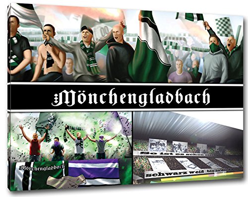 Ultras Mönchengladbach Format: 60x40, Bild auf Leinwand XL, fertig gerahmt von Ultras-Art