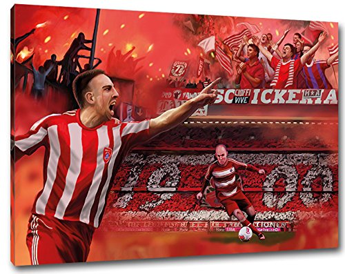 Ultras München Sport Collage Format: 100x70, Bild auf Leinwand XL, fertig gerahmt von Ultras-Art