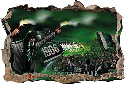 Ultras Münster 1906, 3D Wandsticker Format: 92x62cm, Wanddekoration von Ultras-Art