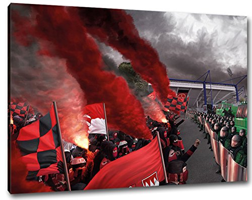 Ultras Nürnberg Fans Format: 60x40, Bild auf Leinwand XL, fertig gerahmt von Ultras-Art