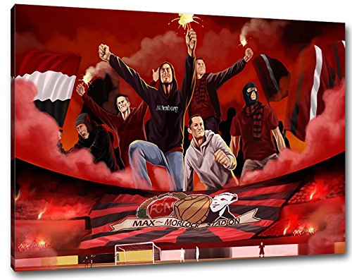 Ultras Nürnberg Format: 60x40, Bild auf Leinwand XL, fertig gerahmt von Ultras-Art