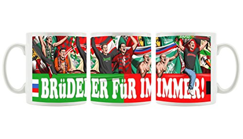 Ultras Rapid & Nürnberg Freundschaft als Bedruckte Kaffeetasse/Teetasse aus Keramik, 300ml, weiß von Ultras-Art